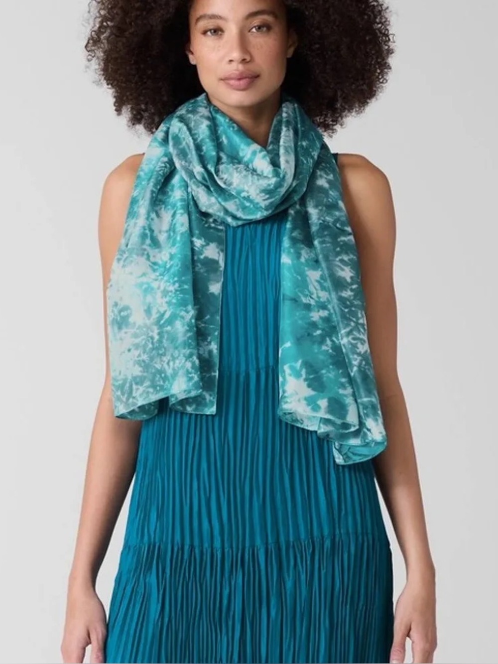 Eileen Fisher Hand Dyed Silk Scarf in Dragonfly NEW $118